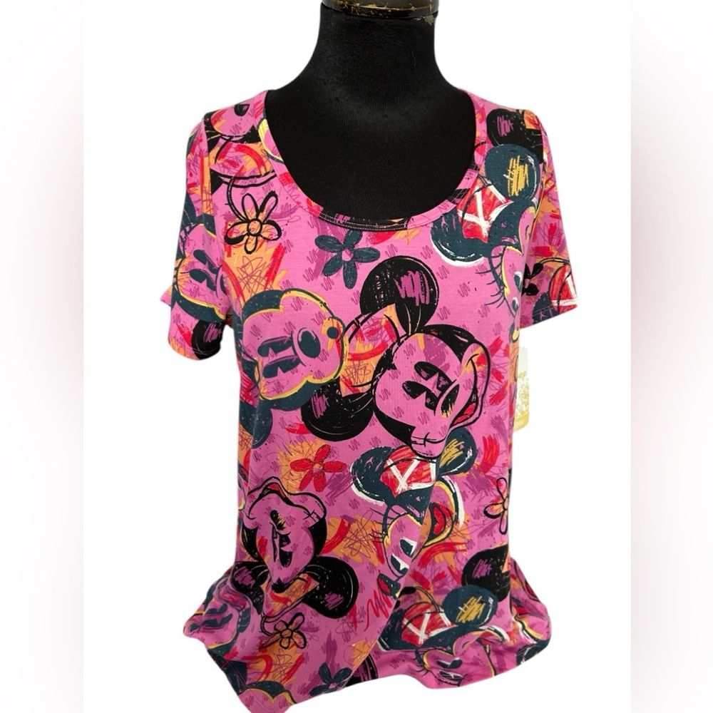 LuLaRoe Disney Woman’s Classic T SZ M Pink Orange Mickey Multicolor NWT 10-12